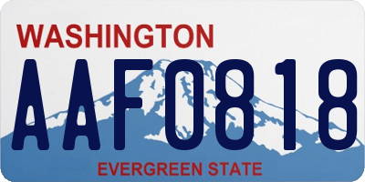 WA license plate AAF0818