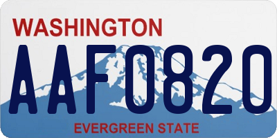 WA license plate AAF0820