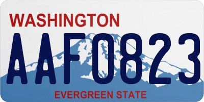 WA license plate AAF0823