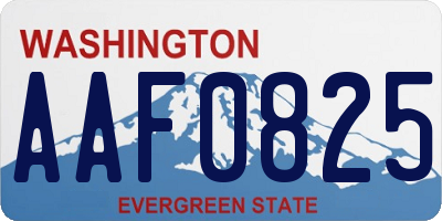WA license plate AAF0825