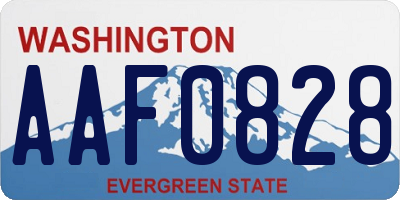 WA license plate AAF0828