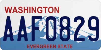 WA license plate AAF0829