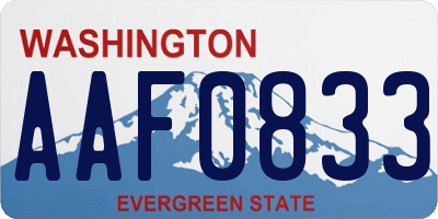 WA license plate AAF0833