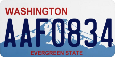 WA license plate AAF0834