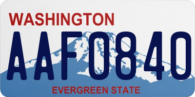 WA license plate AAF0840