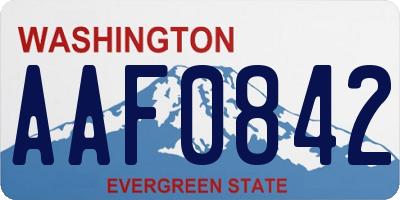 WA license plate AAF0842