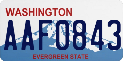 WA license plate AAF0843