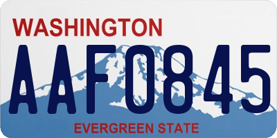 WA license plate AAF0845