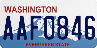 WA license plate AAF0846