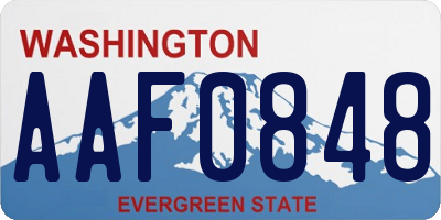WA license plate AAF0848