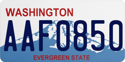 WA license plate AAF0850