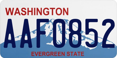 WA license plate AAF0852