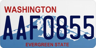 WA license plate AAF0855