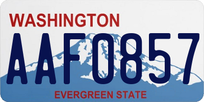 WA license plate AAF0857