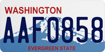 WA license plate AAF0858