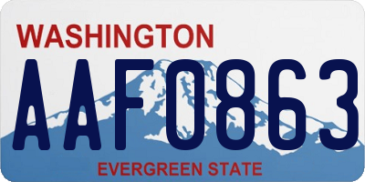 WA license plate AAF0863