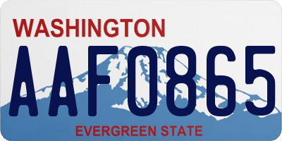 WA license plate AAF0865