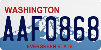 WA license plate AAF0868