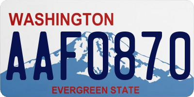 WA license plate AAF0870