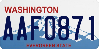 WA license plate AAF0871