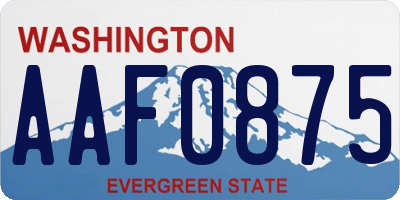 WA license plate AAF0875