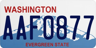 WA license plate AAF0877