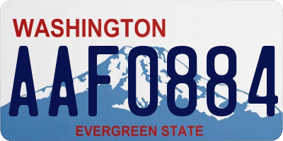 WA license plate AAF0884