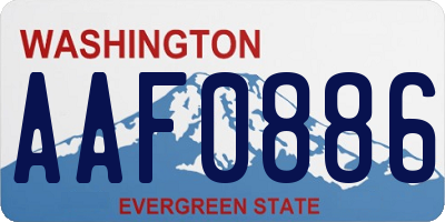 WA license plate AAF0886