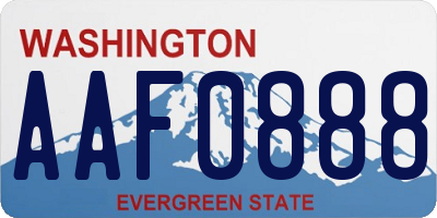 WA license plate AAF0888