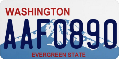 WA license plate AAF0890