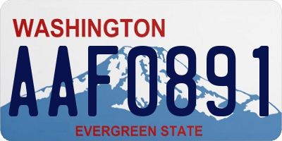 WA license plate AAF0891