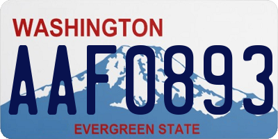 WA license plate AAF0893