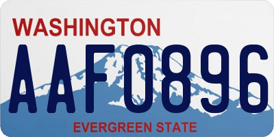WA license plate AAF0896