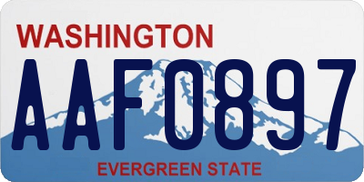 WA license plate AAF0897