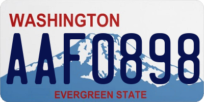 WA license plate AAF0898