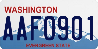 WA license plate AAF0901