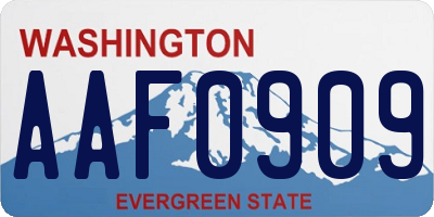 WA license plate AAF0909
