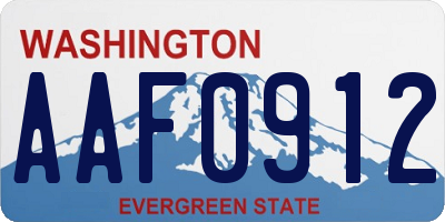 WA license plate AAF0912