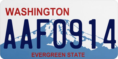 WA license plate AAF0914