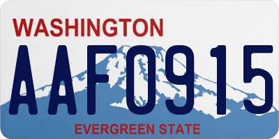 WA license plate AAF0915