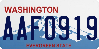 WA license plate AAF0919