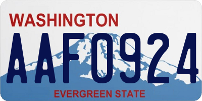 WA license plate AAF0924