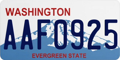 WA license plate AAF0925