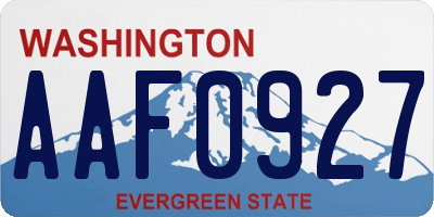 WA license plate AAF0927