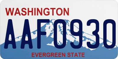 WA license plate AAF0930