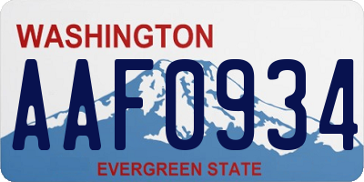 WA license plate AAF0934