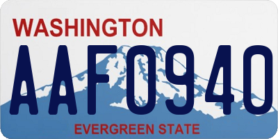 WA license plate AAF0940