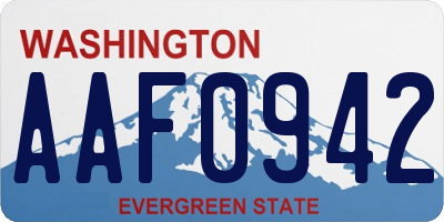 WA license plate AAF0942