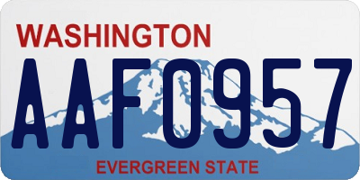 WA license plate AAF0957