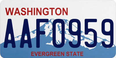 WA license plate AAF0959